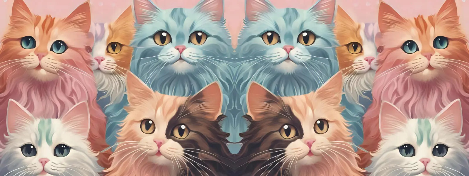 Collage of cats with different fur colors and patterns.