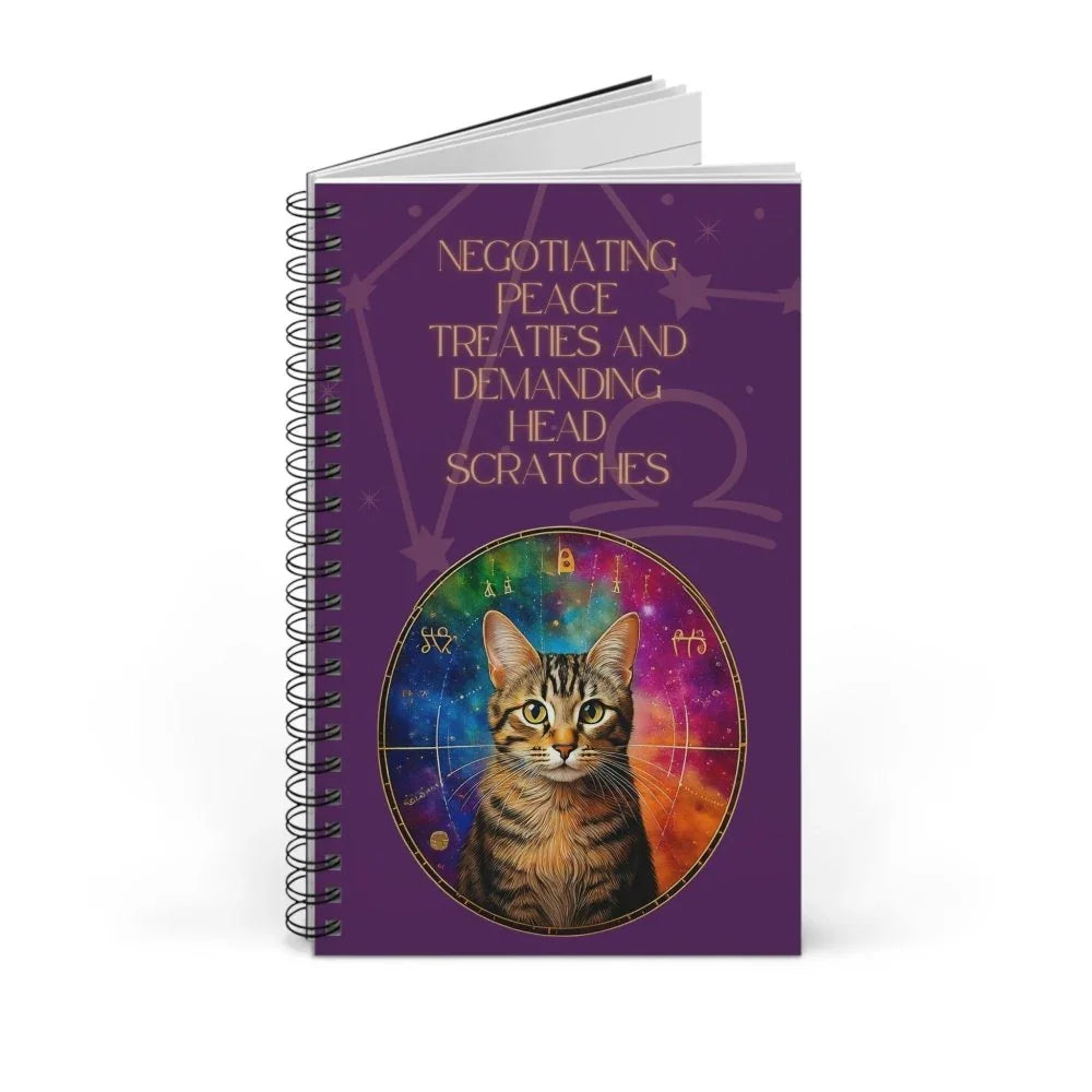 Astrology Cat Journal – “Peace Treaties & Head Scratches” Notebook for Mystical Cat Lovers - Love From Snowy Shop