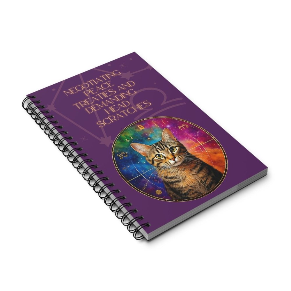 Astrology Cat Journal – “Peace Treaties & Head Scratches” Notebook for Mystical Cat Lovers - Love From Snowy Shop