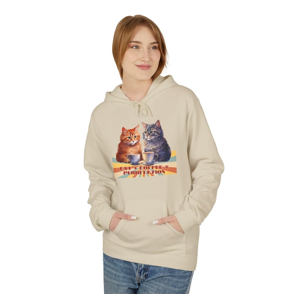 Cat+Coffee=Purrfection Hoodie - Funny Cat Lover Sweatshirt - Cozy Gift for Coffee & Cat Fans - Love From Snowy Shop