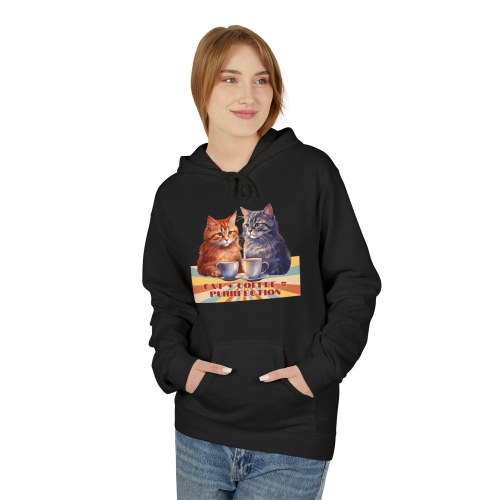 Cat+Coffee=Purrfection Hoodie - Funny Cat Lover Sweatshirt - Cozy Gift for Coffee & Cat Fans - Love From Snowy Shop