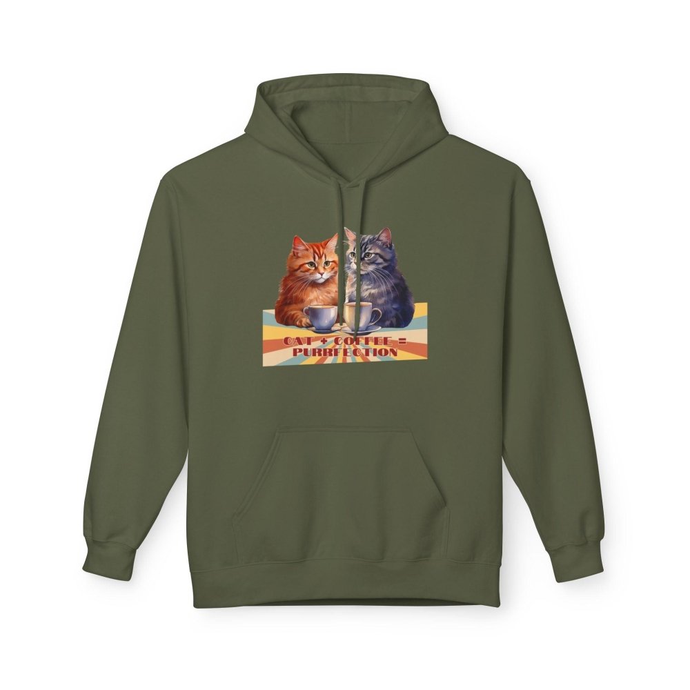 Cat+Coffee=Purrfection Hoodie - Funny Cat Lover Sweatshirt - Cozy Gift for Coffee & Cat Fans - Love From Snowy Shop