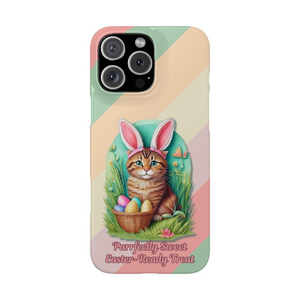 Cute Easter Cat Phone Case - Bunny Ears Cat - Purrfectly Sweet Spring Phone Cover - Love From Snowy Shop