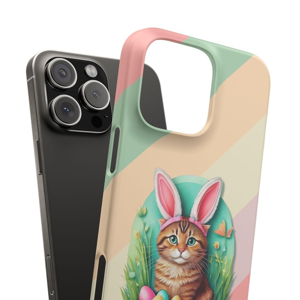 Cute Easter Cat Phone Case - Bunny Ears Cat - Purrfectly Sweet Spring Phone Cover - Love From Snowy Shop