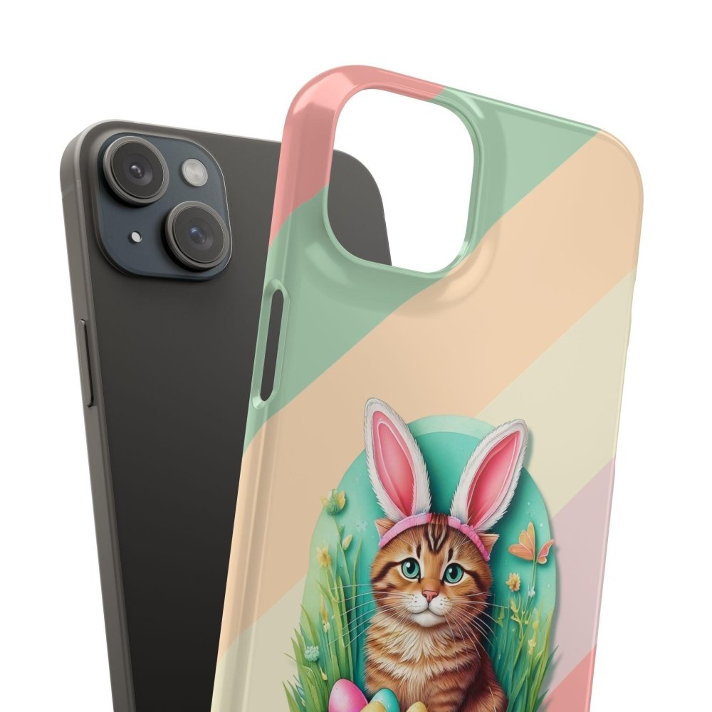 Cute Easter Cat Phone Case - Bunny Ears Cat - Purrfectly Sweet Spring Phone Cover - Love From Snowy Shop