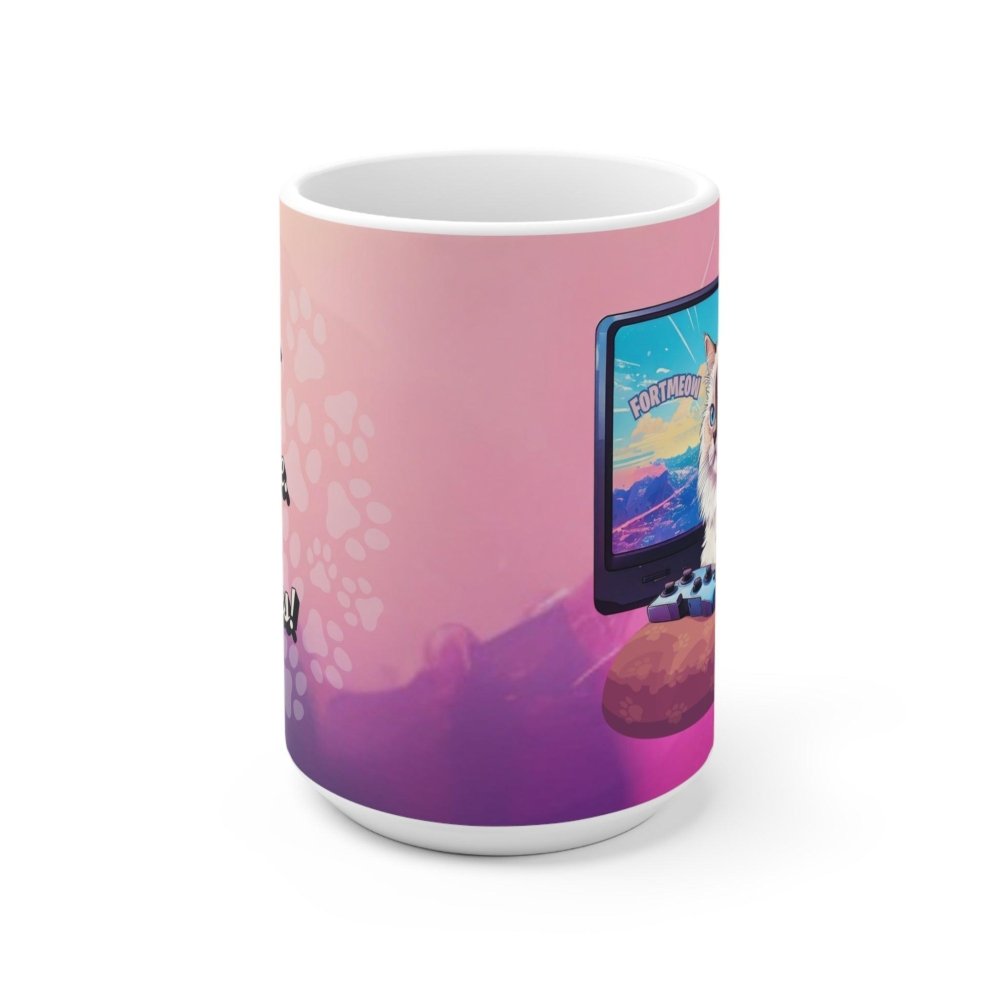 Gamer Cat Mug – FortMeow Coffee Cup – Funny Battle Gamer Gift for Cat Lovers - Love From Snowy Shop
