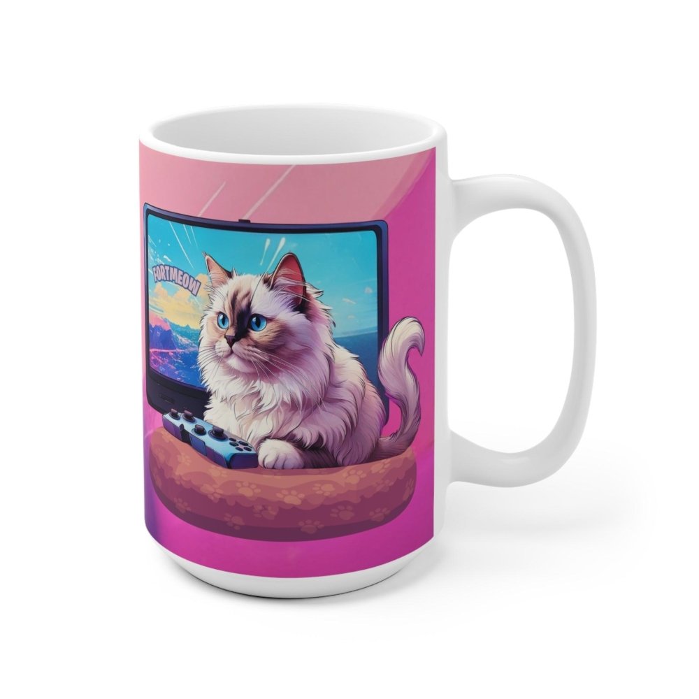 Gamer Cat Mug – FortMeow Coffee Cup – Funny Battle Gamer Gift for Cat Lovers - Love From Snowy Shop