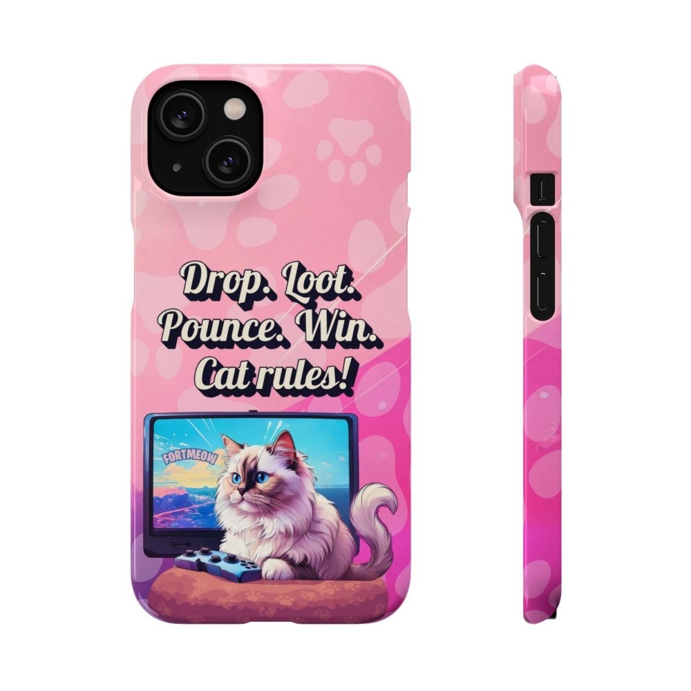 Gamer Cat Phone Case – FortMeow Style Cat Gamer Cover – Funny Gift for Streamers - Love From Snowy Shop