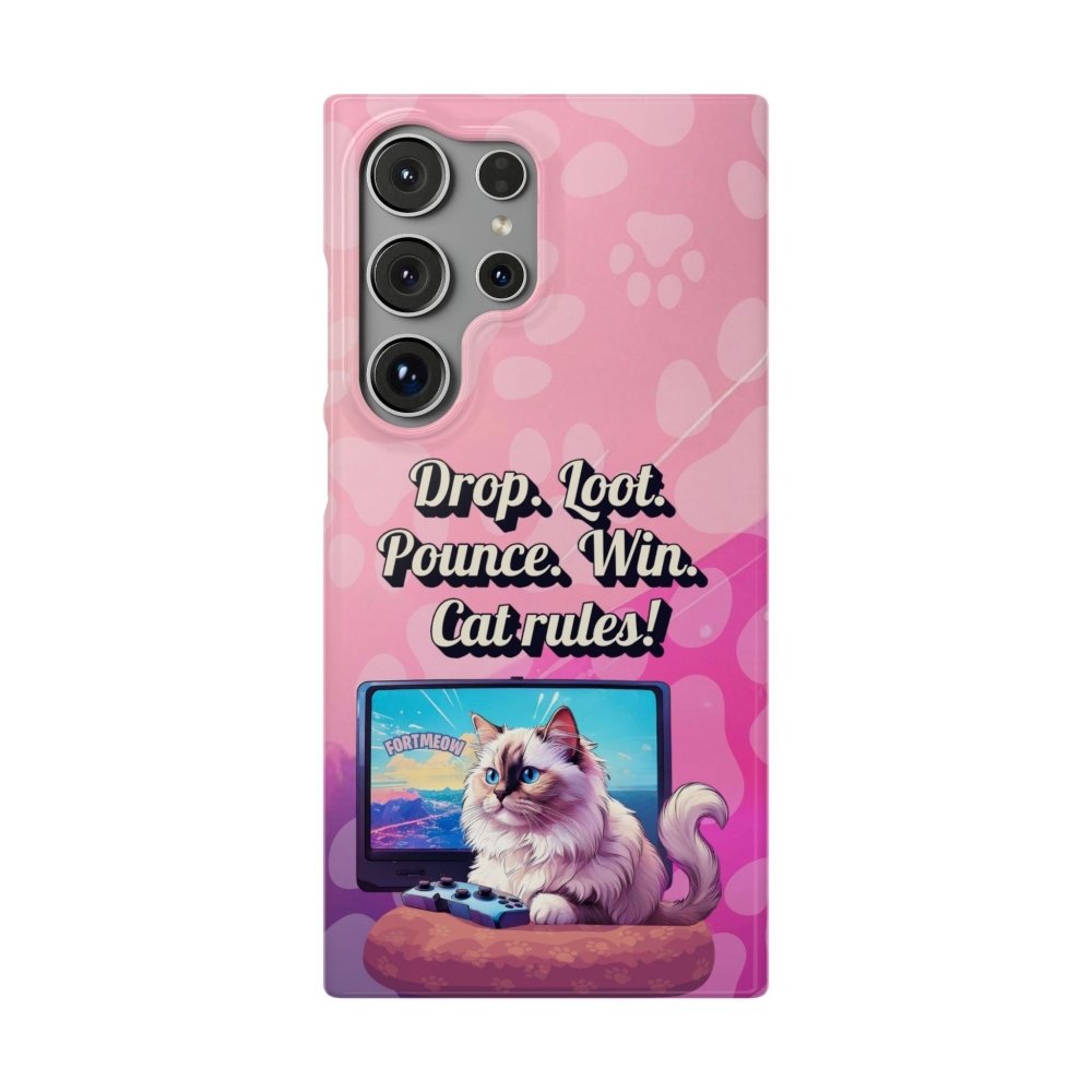Gamer Cat Phone Case – FortMeow Style Cat Gamer Cover – Funny Gift for Streamers - Love From Snowy Shop