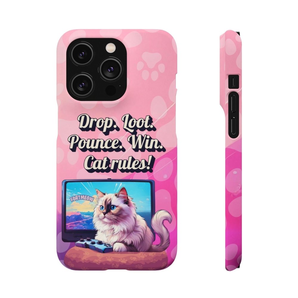 Gamer Cat Phone Case – FortMeow Style Cat Gamer Cover – Funny Gift for Streamers - Love From Snowy Shop