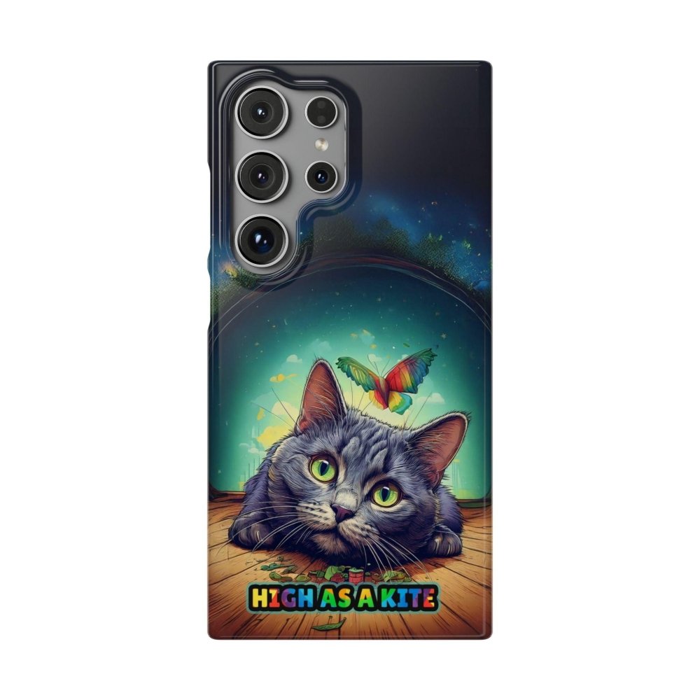 High as a Kite Cat Phone Case - Funny Snap Case for Cat Lovers - Love From Snowy Shop
