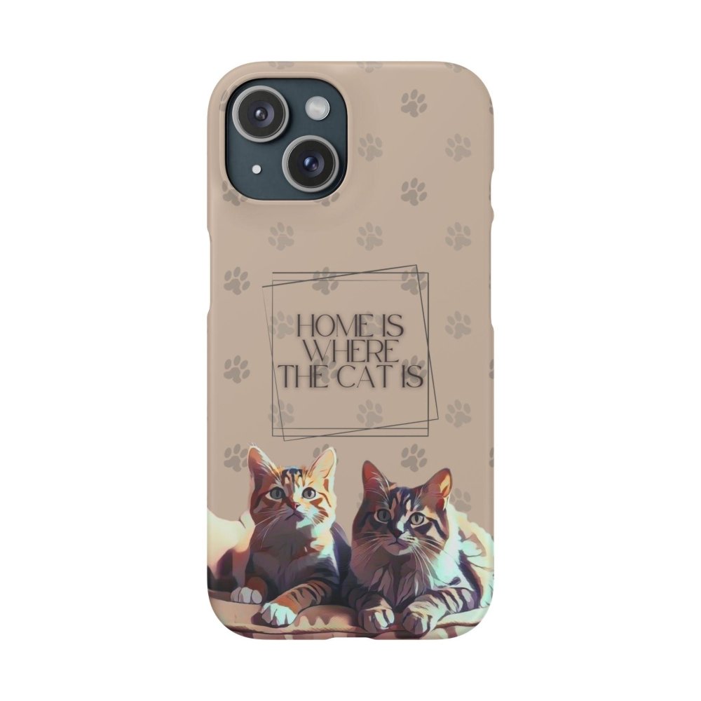 Home Is Where the Cat Phone Case – Cute Feline Lover Cover – Cat Mom Gift - Love From Snowy Shop
