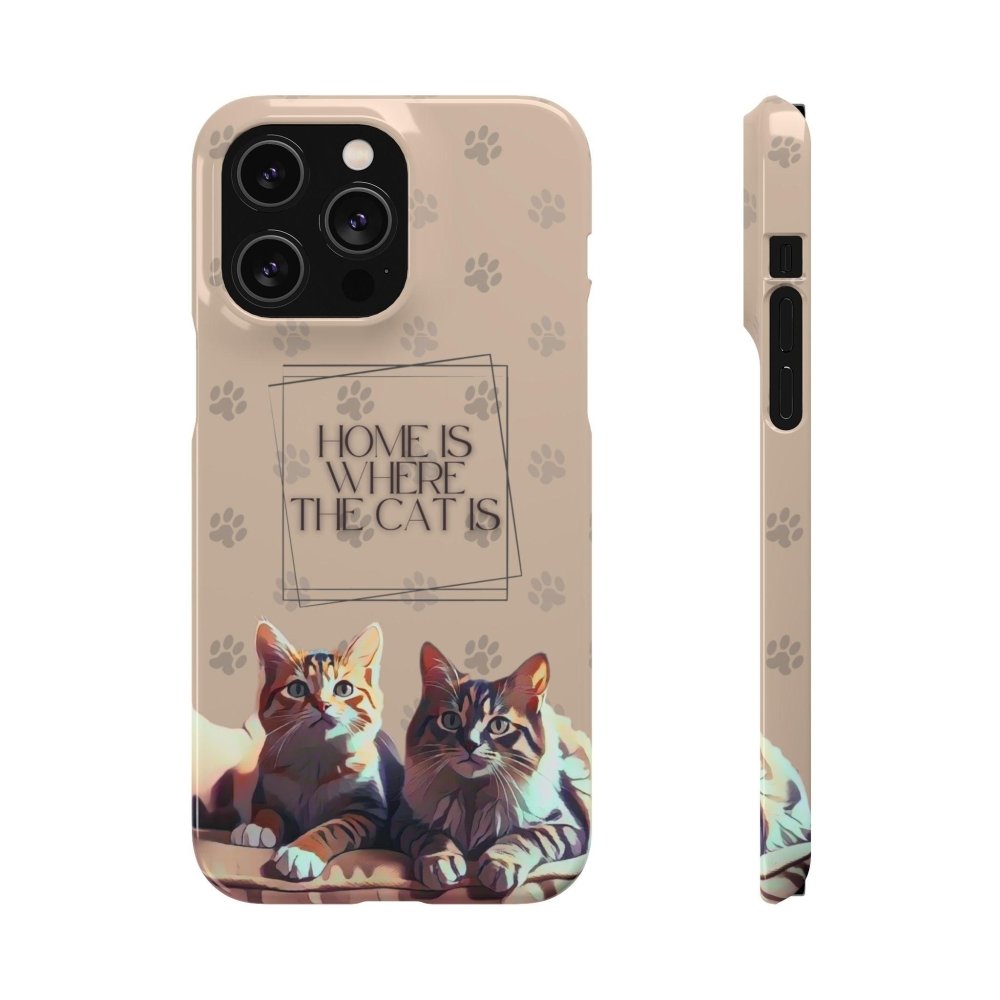 Home Is Where the Cat Phone Case – Cute Feline Lover Cover – Cat Mom Gift - Love From Snowy Shop