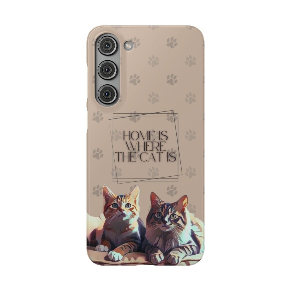 Home Is Where the Cat Phone Case – Cute Feline Lover Cover – Cat Mom Gift - Love From Snowy Shop
