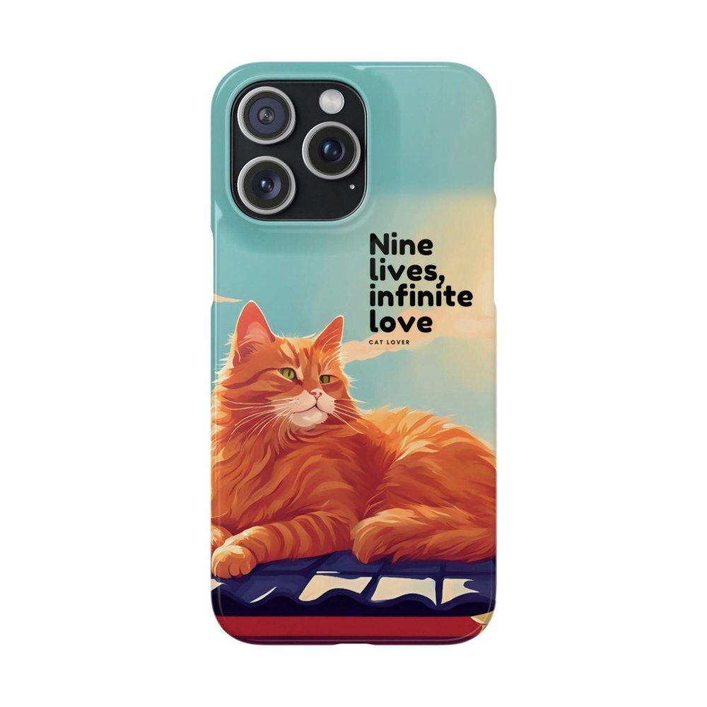 Nine Lives Infinite Love Cat Phone Case - Cute Cat Lover Cover - Protective Feline Accessory - Love From Snowy Shop