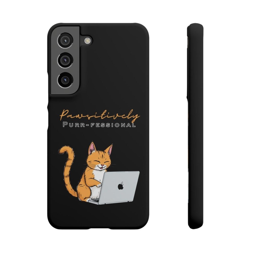Pawsitively Purr fessional Phone Case - Funny Cat Snap Cover - Love From Snowy Shop