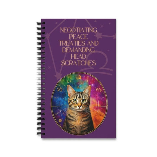Astrology Cat Journal – “Peace Treaties & Head Scratches” Notebook for Mystical Cat Lovers - Love From Snowy Shop