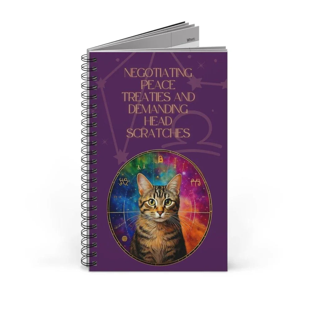 Astrology Cat Journal – “Peace Treaties & Head Scratches” Notebook for Mystical Cat Lovers - Love From Snowy Shop