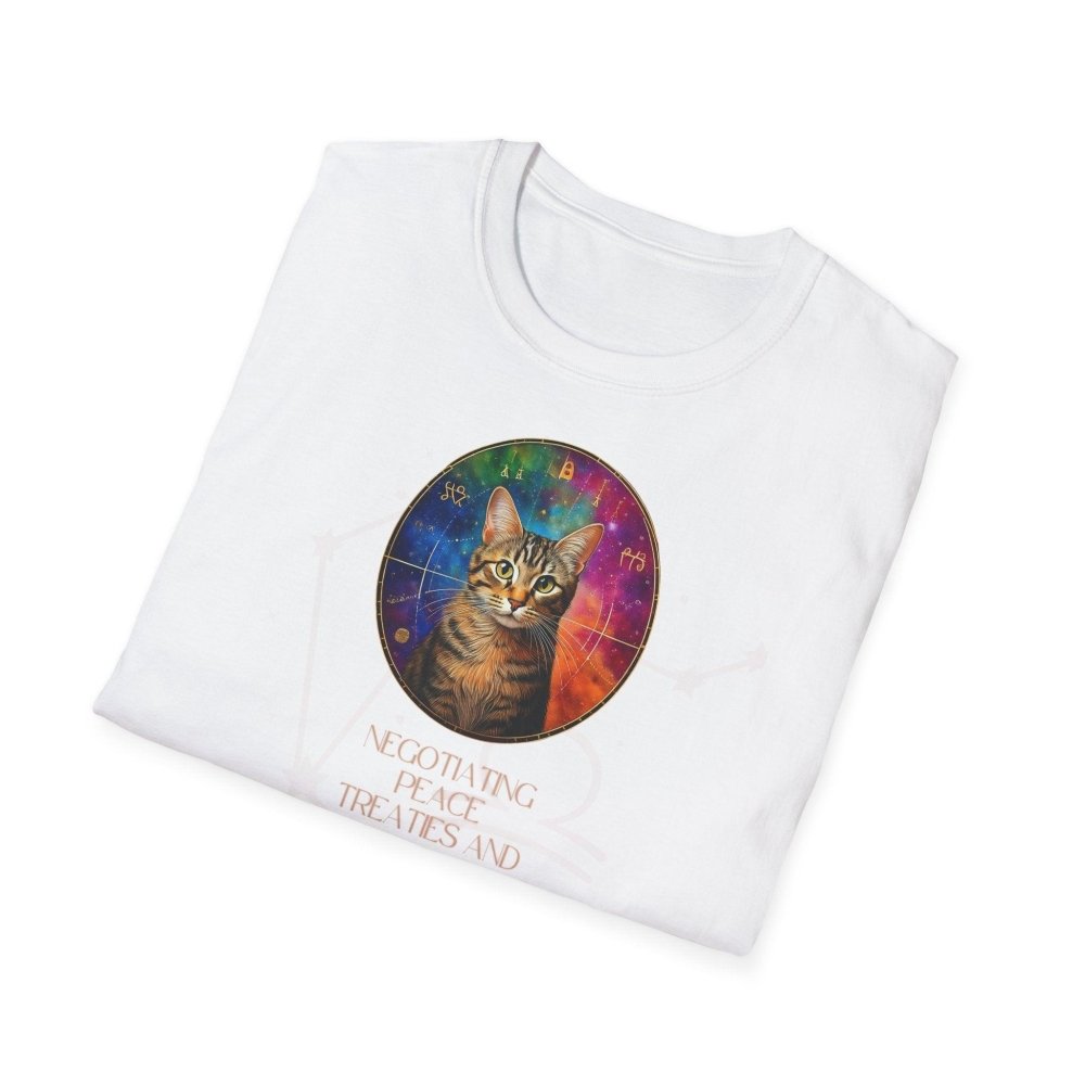 Astrology Cat T-Shirt – “Peace Treaties & Head Scratches” Funny Zodiac Tee – Cat Lover GiftHoroscope Clothing, Animal Graphic Tee - Love From Snowy Shop