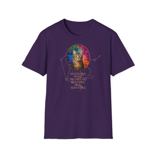 Astrology Cat T-Shirt – “Peace Treaties & Head Scratches” Funny Zodiac Tee – Cat Lover GiftHoroscope Clothing, Animal Graphic Tee - Love From Snowy Shop