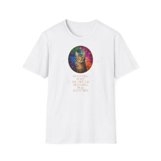 Astrology Cat T-Shirt – “Peace Treaties & Head Scratches” Funny Zodiac Tee – Cat Lover GiftHoroscope Clothing, Animal Graphic Tee - Love From Snowy Shop
