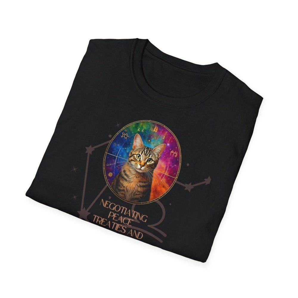 Astrology Cat T-Shirt – “Peace Treaties & Head Scratches” Funny Zodiac Tee – Cat Lover GiftHoroscope Clothing, Animal Graphic Tee - Love From Snowy Shop