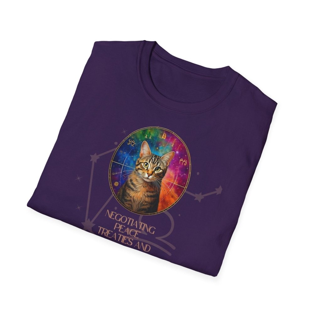 Astrology Cat T-Shirt – “Peace Treaties & Head Scratches” Funny Zodiac Tee – Cat Lover GiftHoroscope Clothing, Animal Graphic Tee - Love From Snowy Shop