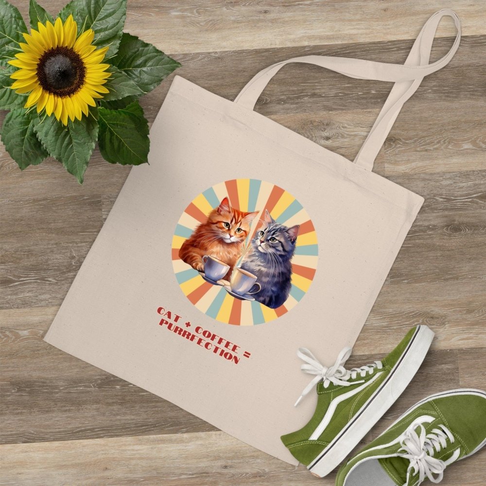Cat+Coffee=Purrfection Tote Bag - Funny Cat Lover Gift - Cute Coffee & Cat Canvas Bag - Love From Snowy Shop