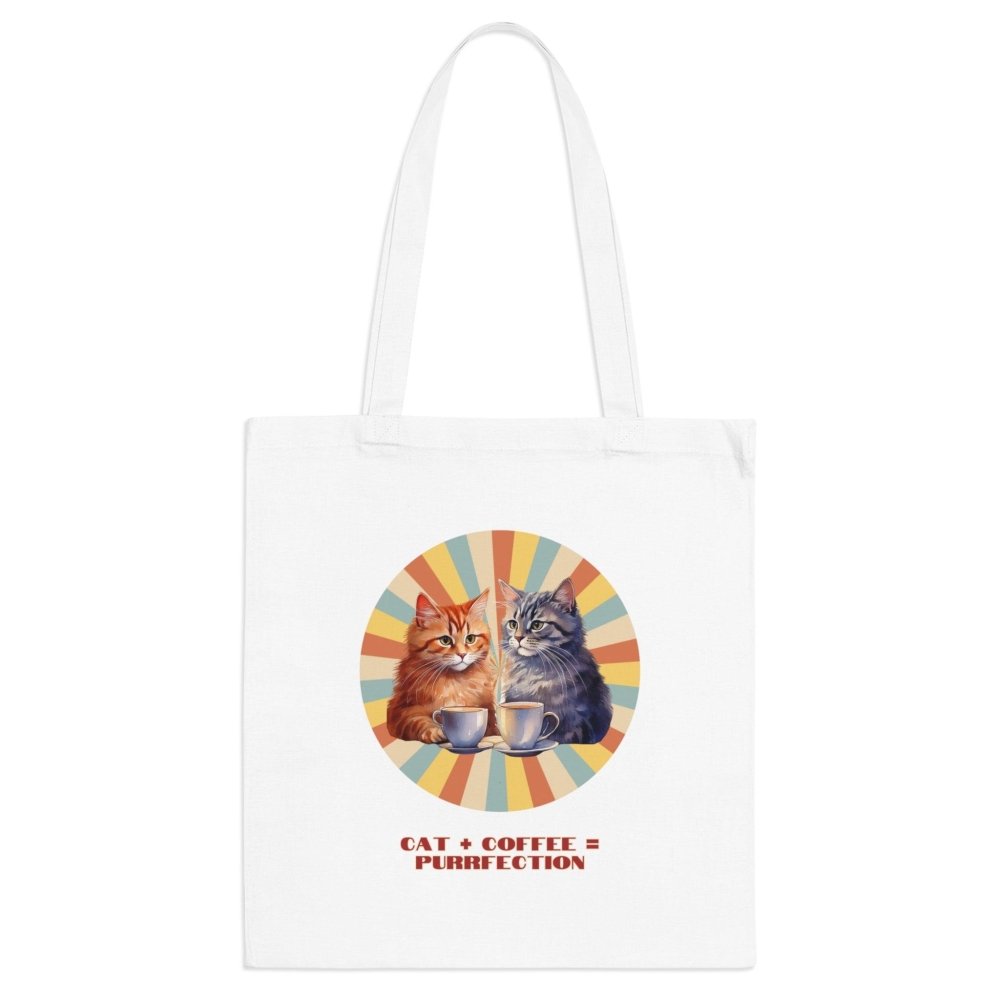 Cat+Coffee=Purrfection Tote Bag - Funny Cat Lover Gift - Cute Coffee & Cat Canvas Bag - Love From Snowy Shop