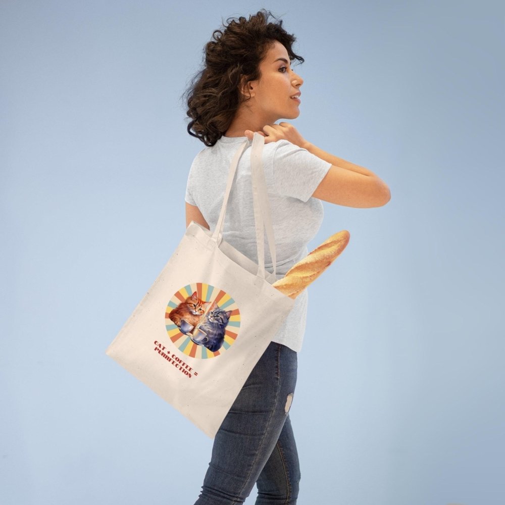 Cat+Coffee=Purrfection Tote Bag - Funny Cat Lover Gift - Cute Coffee & Cat Canvas Bag - Love From Snowy Shop