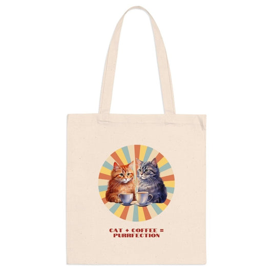 Cat+Coffee=Purrfection Tote Bag - Funny Cat Lover Gift - Cute Coffee & Cat Canvas Bag - Love From Snowy Shop