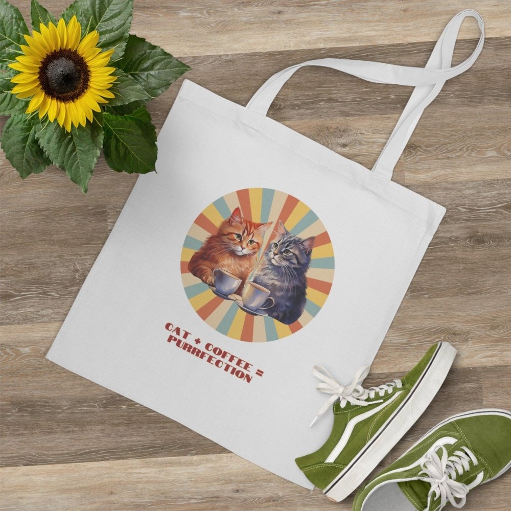 Cat+Coffee=Purrfection Tote Bag - Funny Cat Lover Gift - Cute Coffee & Cat Canvas Bag - Love From Snowy Shop