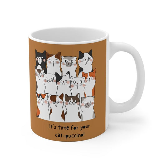 Cute Cat - Puccino Ceramic Mug - Perfect Gift for Cat Lovers, Coffee Lovers, Birthday, Pet Owners, Cat Themed Gift - Love From Snowy Shop