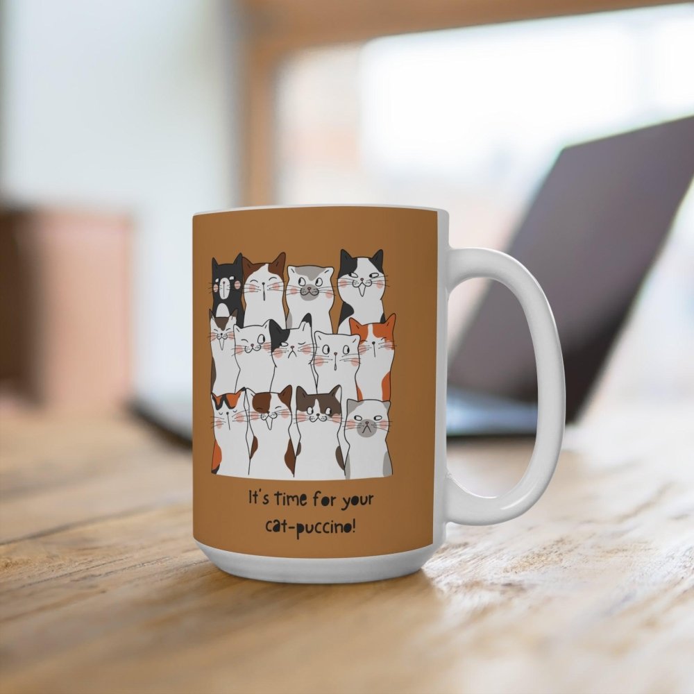 Cute Cat - Puccino Ceramic Mug - Perfect Gift for Cat Lovers, Coffee Lovers, Birthday, Pet Owners, Cat Themed Gift - Love From Snowy Shop