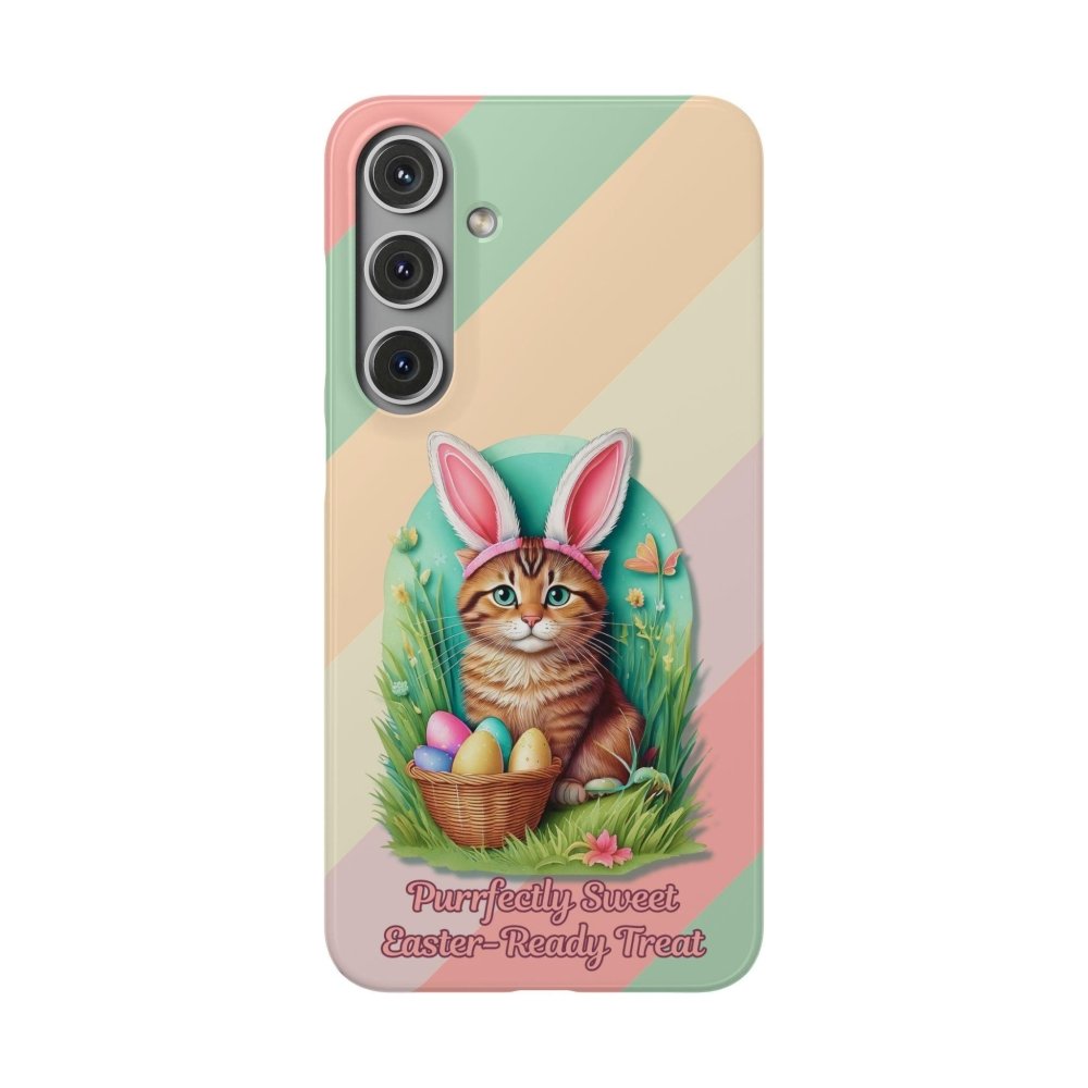 Cute Easter Cat Phone Case - Bunny Ears Cat - Purrfectly Sweet Spring Phone Cover - Love From Snowy Shop