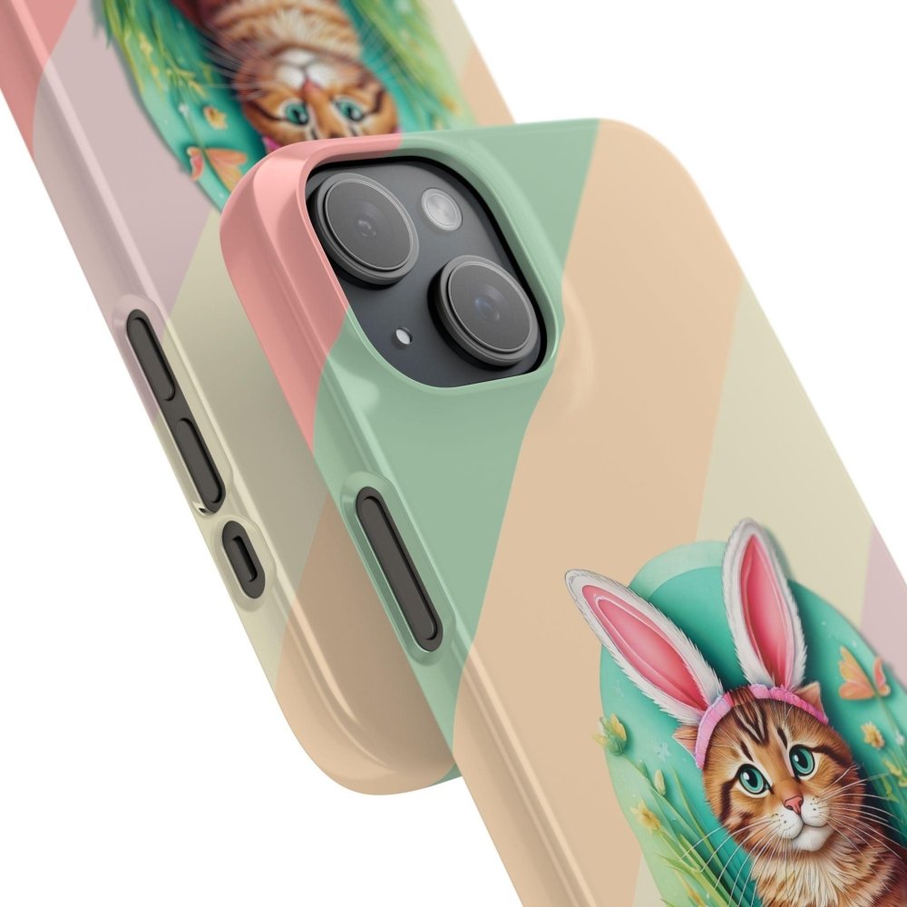 Cute Easter Cat Phone Case - Bunny Ears Cat - Purrfectly Sweet Spring Phone Cover - Love From Snowy Shop
