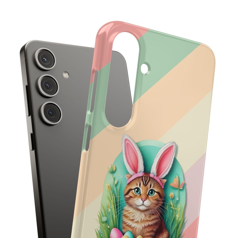 Cute Easter Cat Phone Case - Bunny Ears Cat - Purrfectly Sweet Spring Phone Cover - Love From Snowy Shop