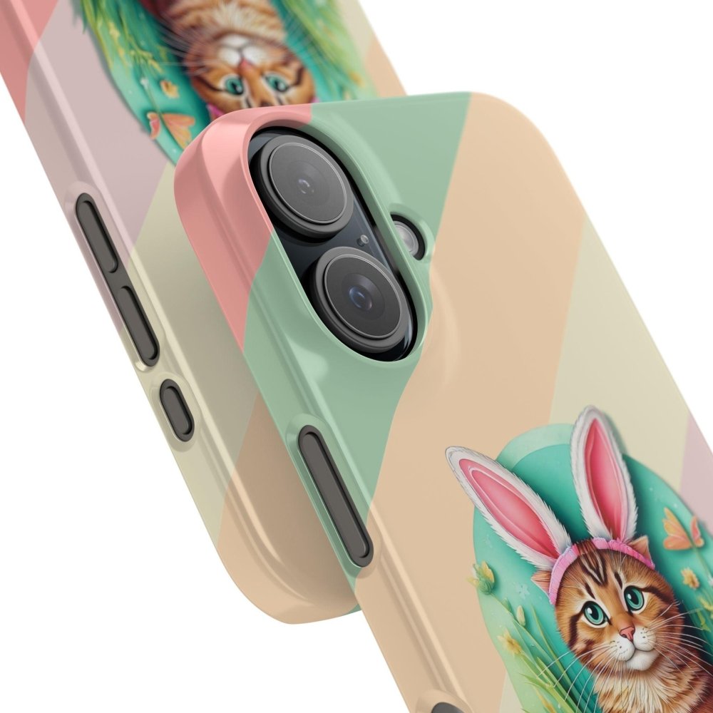 Cute Easter Cat Phone Case - Bunny Ears Cat - Purrfectly Sweet Spring Phone Cover - Love From Snowy Shop