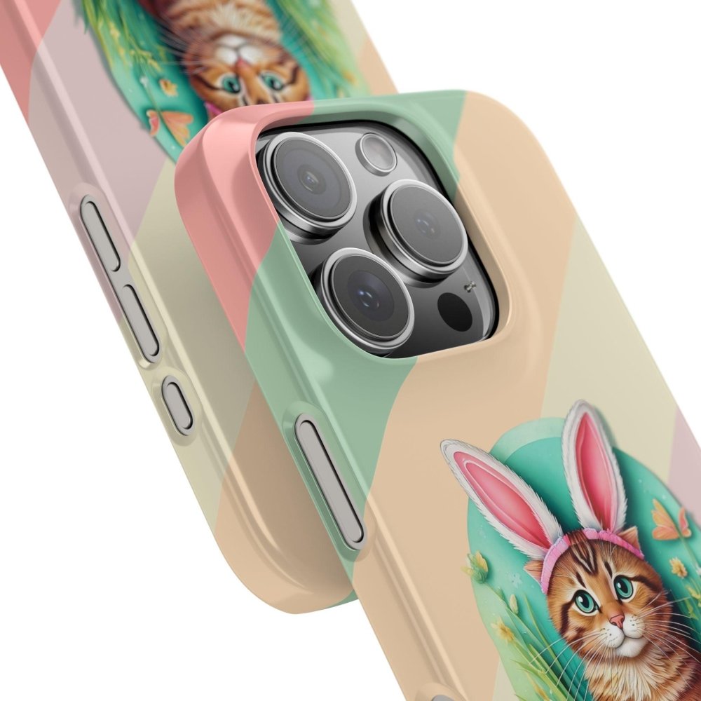 Cute Easter Cat Phone Case - Bunny Ears Cat - Purrfectly Sweet Spring Phone Cover - Love From Snowy Shop