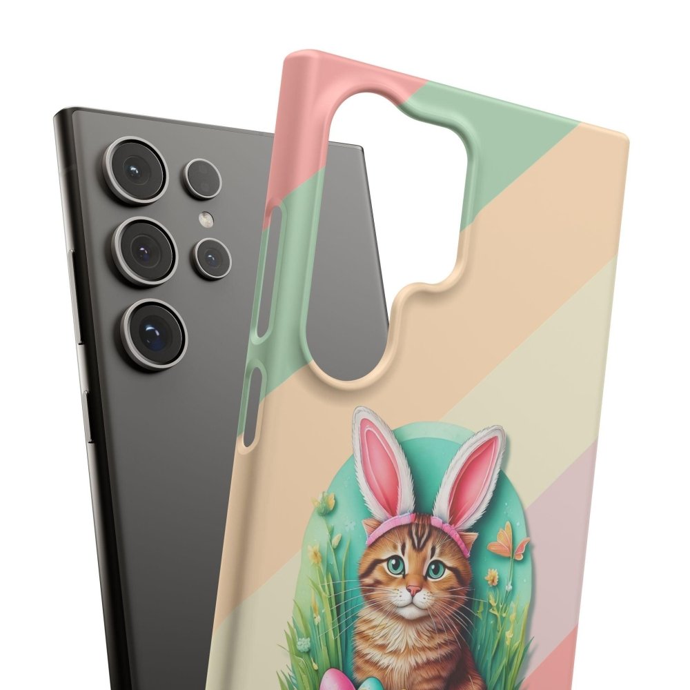 Cute Easter Cat Phone Case - Bunny Ears Cat - Purrfectly Sweet Spring Phone Cover - Love From Snowy Shop