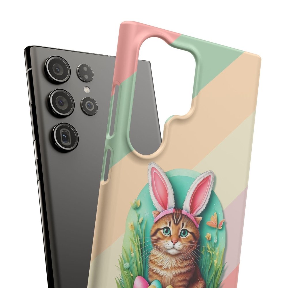Cute Easter Cat Phone Case - Bunny Ears Cat - Purrfectly Sweet Spring Phone Cover - Love From Snowy Shop