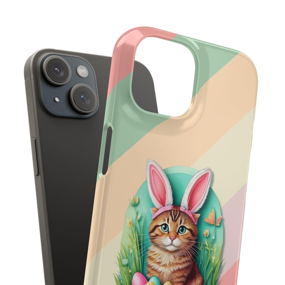 Cute Easter Cat Phone Case - Bunny Ears Cat - Purrfectly Sweet Spring Phone Cover - Love From Snowy Shop