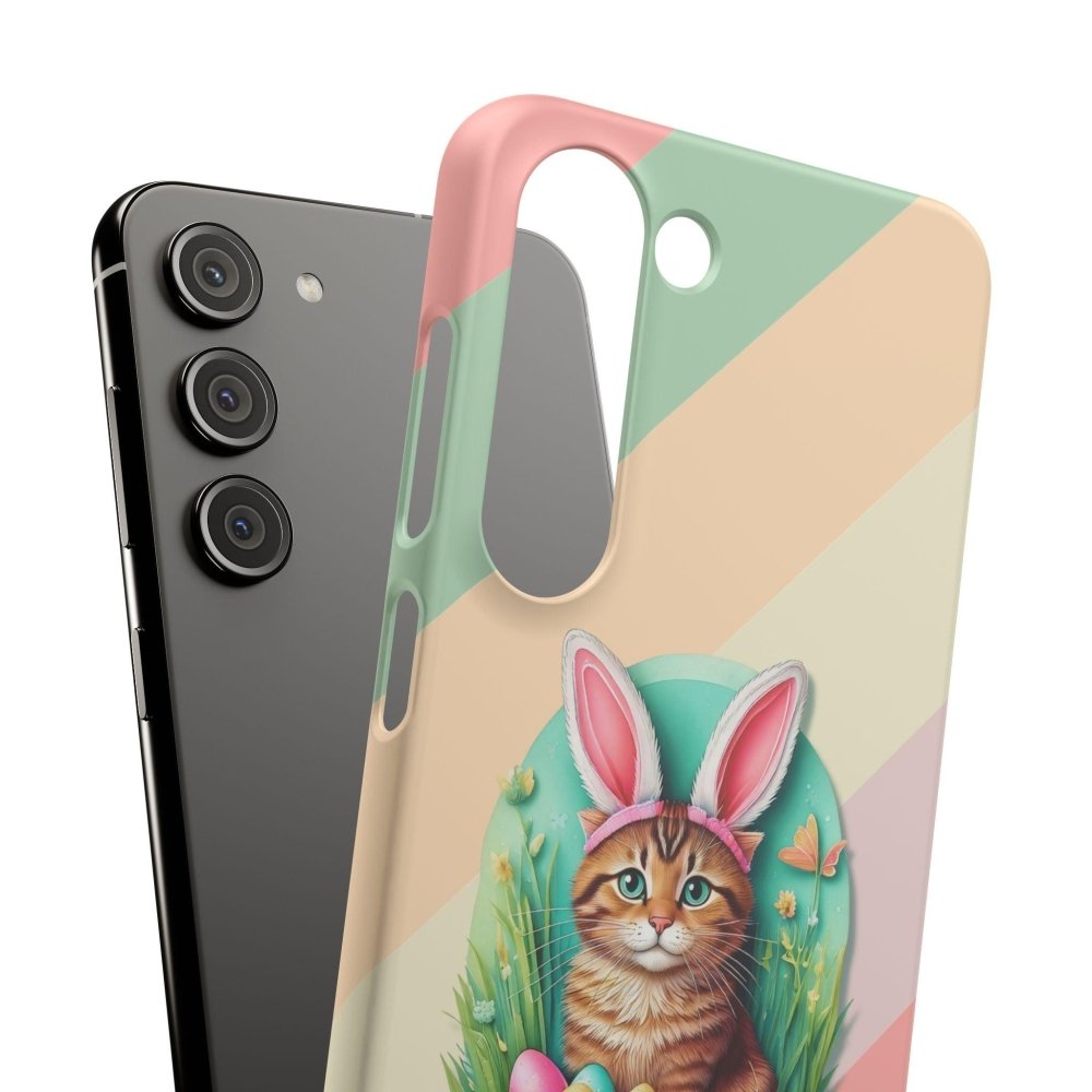 Cute Easter Cat Phone Case - Bunny Ears Cat - Purrfectly Sweet Spring Phone Cover - Love From Snowy Shop