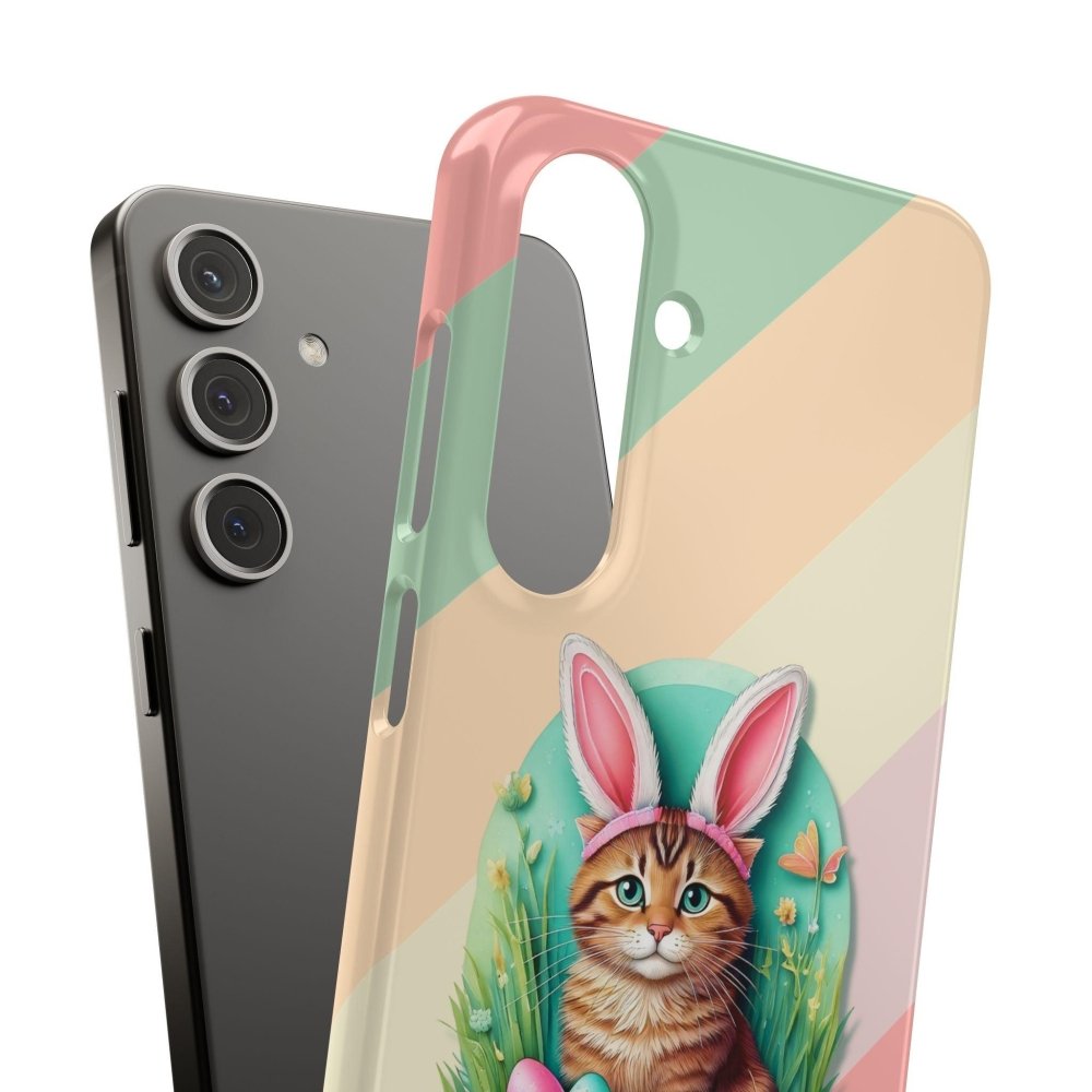 Cute Easter Cat Phone Case - Bunny Ears Cat - Purrfectly Sweet Spring Phone Cover - Love From Snowy Shop