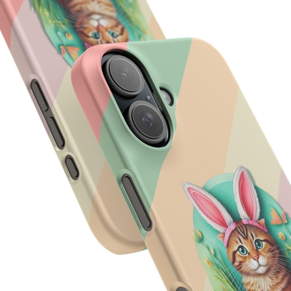 Cute Easter Cat Phone Case - Bunny Ears Cat - Purrfectly Sweet Spring Phone Cover - Love From Snowy Shop