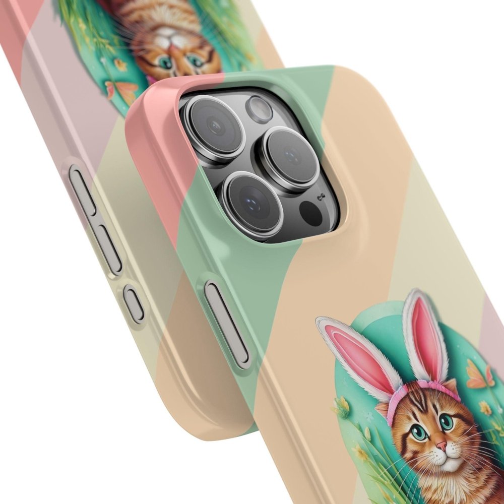 Cute Easter Cat Phone Case - Bunny Ears Cat - Purrfectly Sweet Spring Phone Cover - Love From Snowy Shop