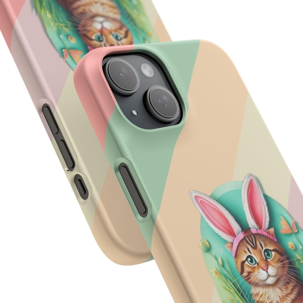 Cute Easter Cat Phone Case - Bunny Ears Cat - Purrfectly Sweet Spring Phone Cover - Love From Snowy Shop