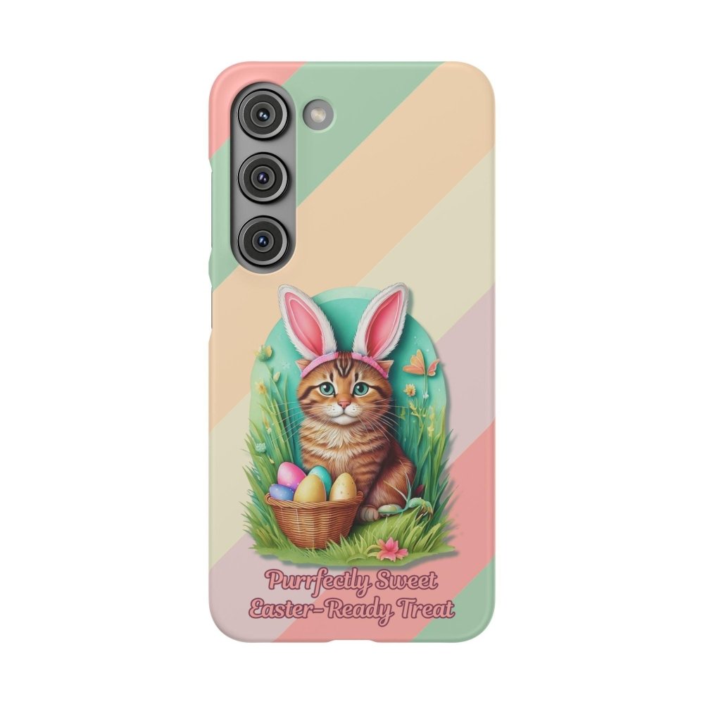 Cute Easter Cat Phone Case - Bunny Ears Cat - Purrfectly Sweet Spring Phone Cover - Love From Snowy Shop