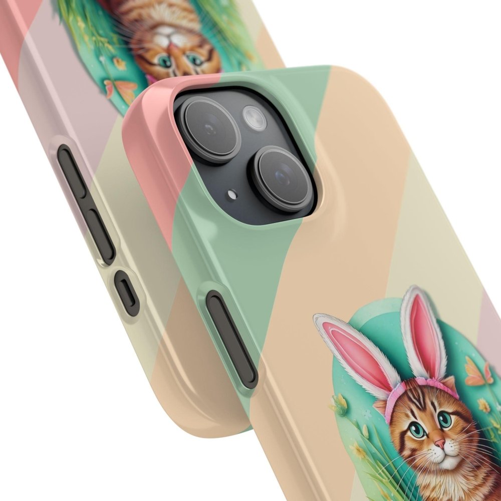 Cute Easter Cat Phone Case - Bunny Ears Cat - Purrfectly Sweet Spring Phone Cover - Love From Snowy Shop