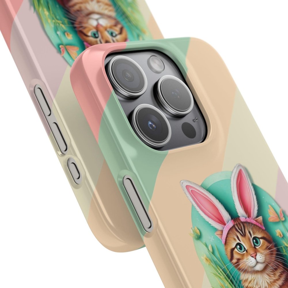 Cute Easter Cat Phone Case - Bunny Ears Cat - Purrfectly Sweet Spring Phone Cover - Love From Snowy Shop